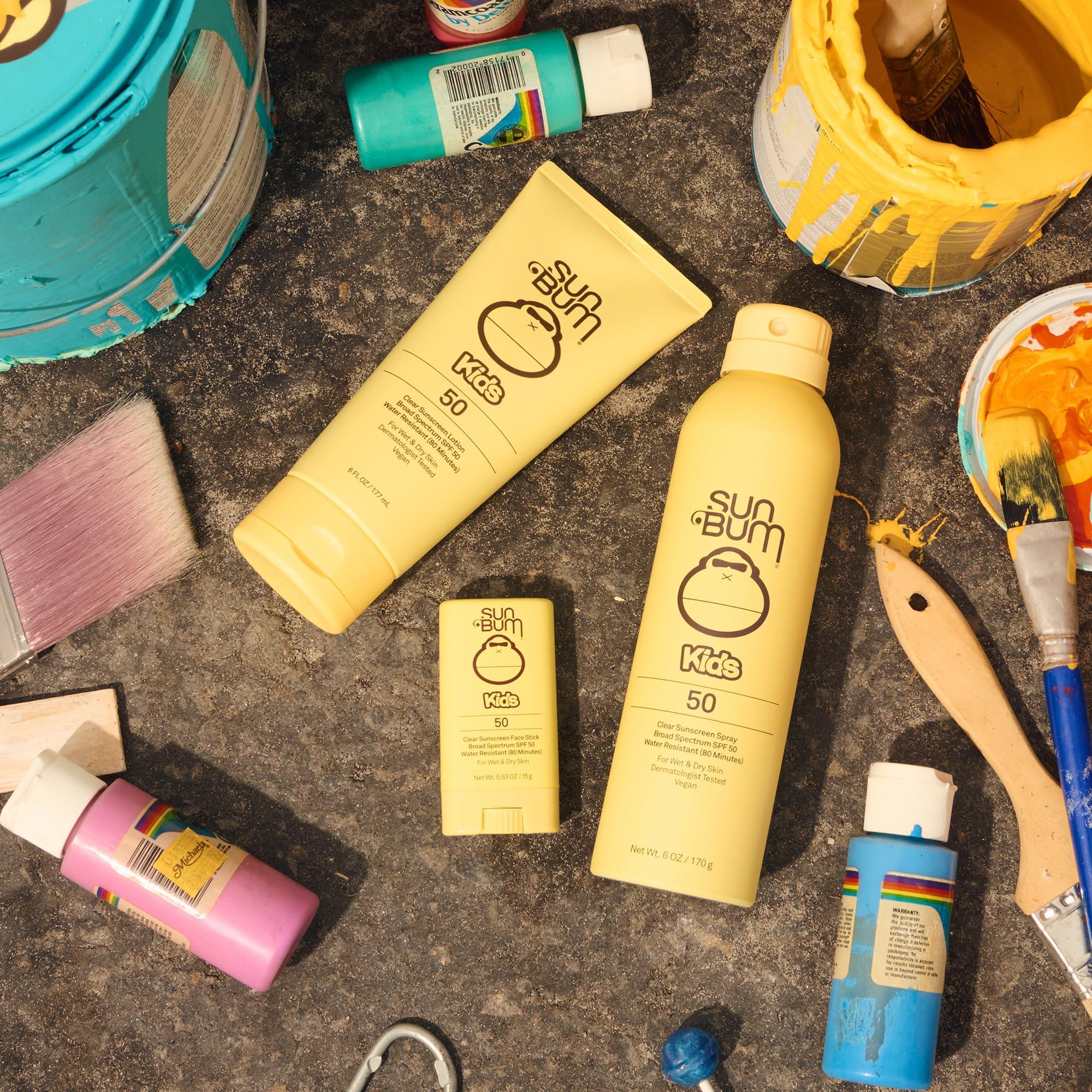 Sun Bum Sun Bum Kids SPF 50 Clear Sunscreen Face Stick | Wet or Dry Application | Hawaii 104 Reef Act Compliant (Octinoxate & Oxybenzone Free) Broad Spectrum UVA/UVB Sunscreen | 0.53 oz (Pack of 2)