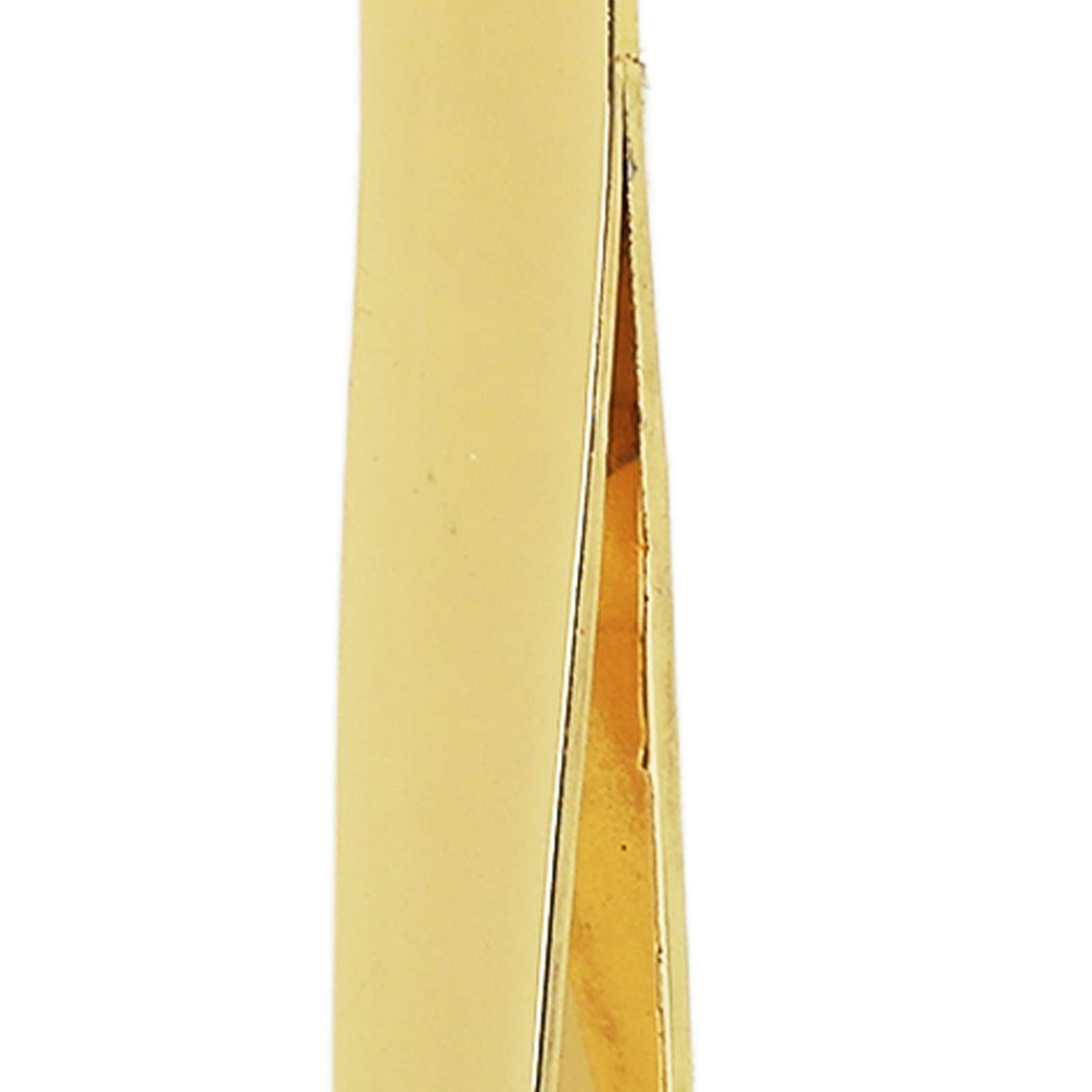 TITA-DONG 2pcs Slant Pointed Tweezer with Comb, Stainless Steel Eyebrow Tweezer Set, High Hardness Double Headed Tweezer Comb, Professional Eyebrow Trimming Tool for Women Facial, Golden