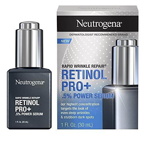 Neutrogena Neutrogena Anti-Aging Rapid Wrinkle Repair Retinol Regenerating Cream, 0.5 Oz Mini, & Neutrogena Anti-Aging Rapid Wrinkle Repair Retinol Pro+ 0.5% Power Serum, Travel Size 1 Fl. Oz
