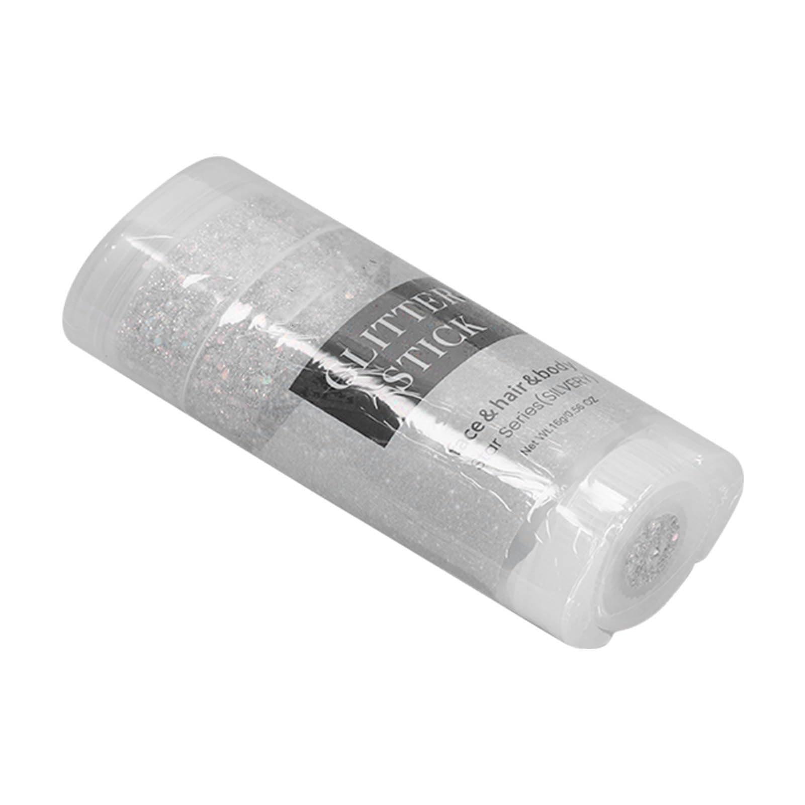 Airshi Body Glitter Stick, Skin Friendly Lasting Mild Silver Sparkling Body Glitter Gel for Hair for Parties