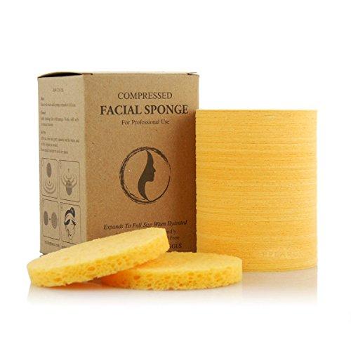 APPEARUS Facial Sponges - APPEARUS Compressed Natural Cellulose Face Sponge | Made in USA | Professional Spa Sponges for Face Cleansing, Massage, Pore Exfoliating, Mask, Makeup Removal (Yellow)