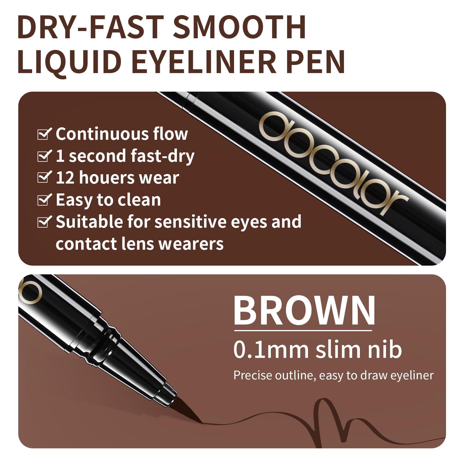 docolor docolor Brown Eyeliner Ultra-Pigmented & Waterproof Eye Liner Quick Drying Liquid Eyeliner Vegan & Cruelty-Free