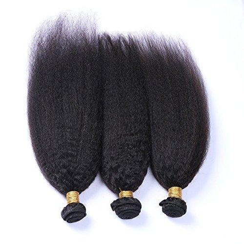 Tony beauty hair Tony Beauty Hair 7A Yaki Straight Human Hair Weave 3Pcs Lot Italian Coarse Hair 100G/Set 100% Brazilian Virgin Hair Extensions(14" 16" 18")