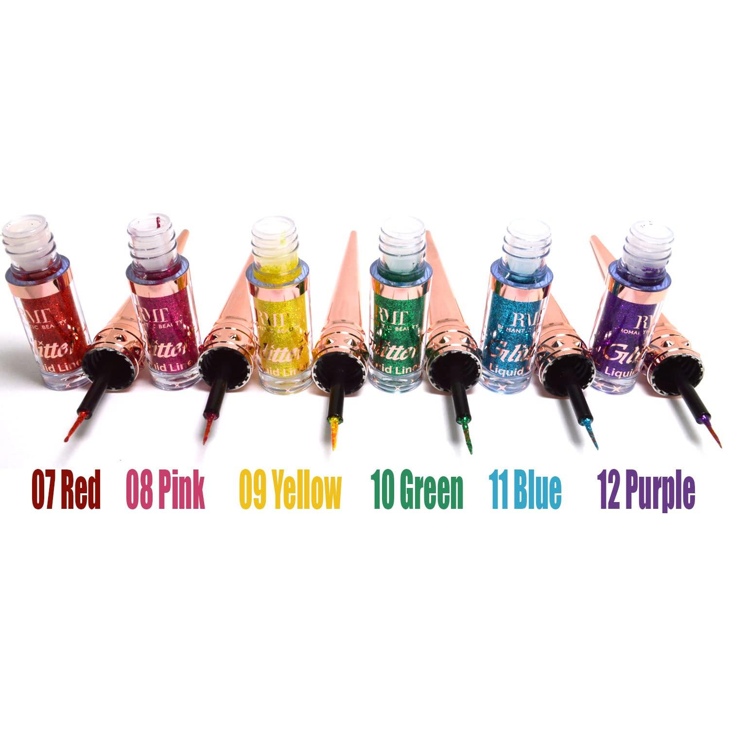 ROMANTIC BEAUTY ROMANTIC BEAUTY 1 Metallic Glitter Liquid Liner Eyeliner Eye Liner Shimmery E2201AS + Free Zipper Bag