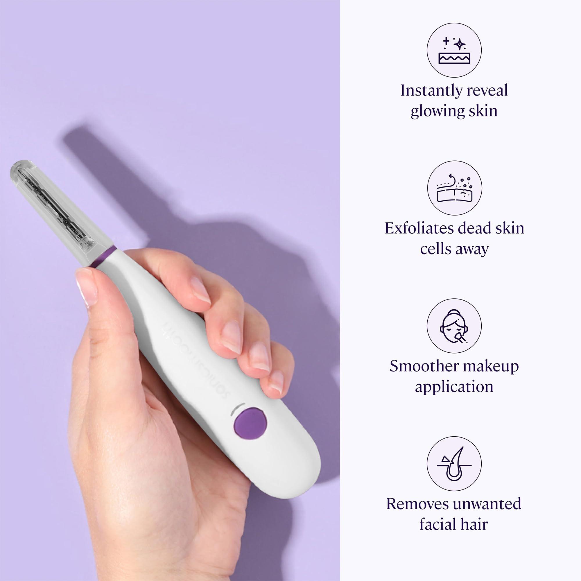 MICHAEL TODD BEAUTY Michael Todd Beauty - Sonicsmooth  SONIC Technology Dermaplaning Tool - 2 in 1 Womens Facial Exfoliation & Peach Fuzz Hair Removal System with 8 Weeks of Dermaplaning Blades