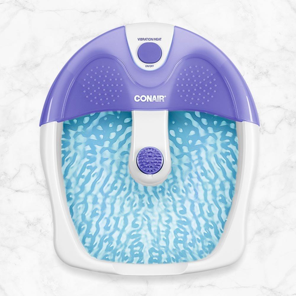 Conair Conair Soothing Pedicure Foot Spa Bath with Soothing Vibration Massage, Deep Basin Relaxing Foot Massager with Jets, Purple/White