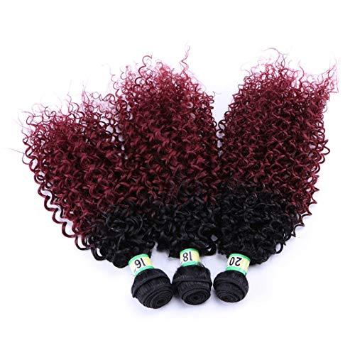 SSJFZM 16-20Inch Curly Hair Weaving Synthetic Curl Hair Extensions For Women T1B613 16inch