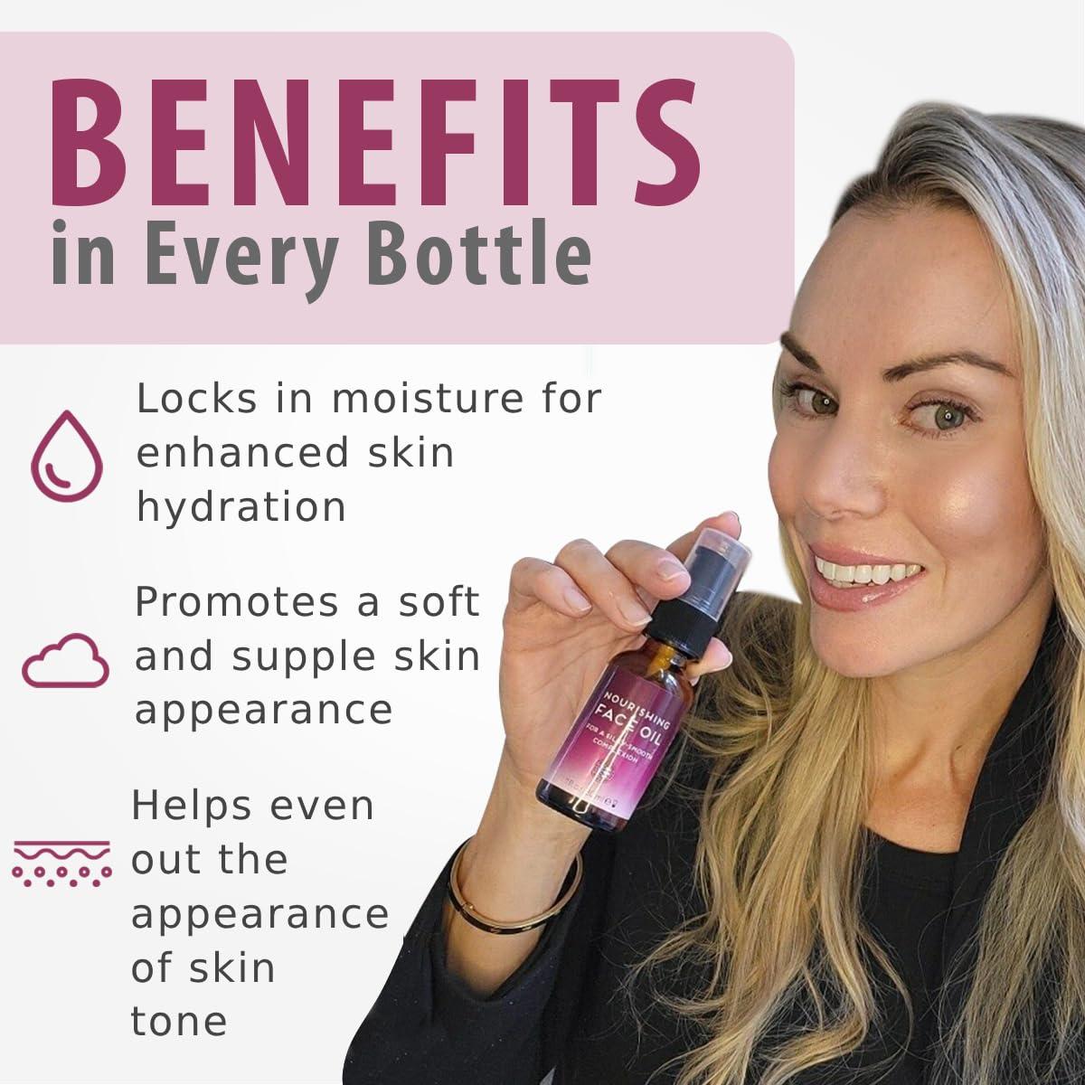 FORMULAB FORMULAB Face Oil For Women and Men, Non Comedogenic Rosehip Oil for Face with Jojoba For Dry Skin, Glazed Donut Glow 1oz