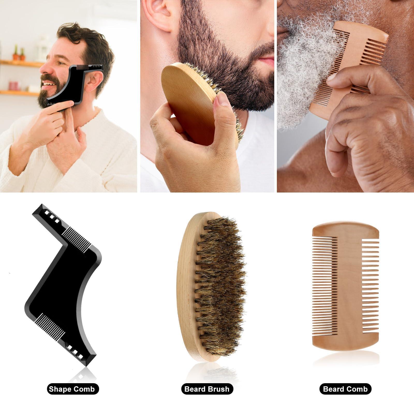 EXREIZST Beard Care Kit Gifts for Men, 9 Pcs Beard Grooming Kit, Beard Club Kit is a Unique Men\'s Gifts for Men Dad Husband Boyfriend, Father\'s Day Anniversary Birthday Christmas Gifts Ideas for Dad Him Boss