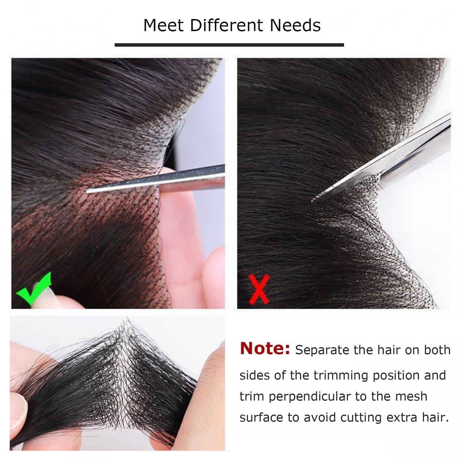 CVCNMXLXD CVCNMXLXD Bald Spot Hair Patch Toupee Scar 100% Human Hair Replacement,Human Wig Patch For Woman And Men Thinning Hair Or Hair Loss Hair System(2PCS,4x4x3)