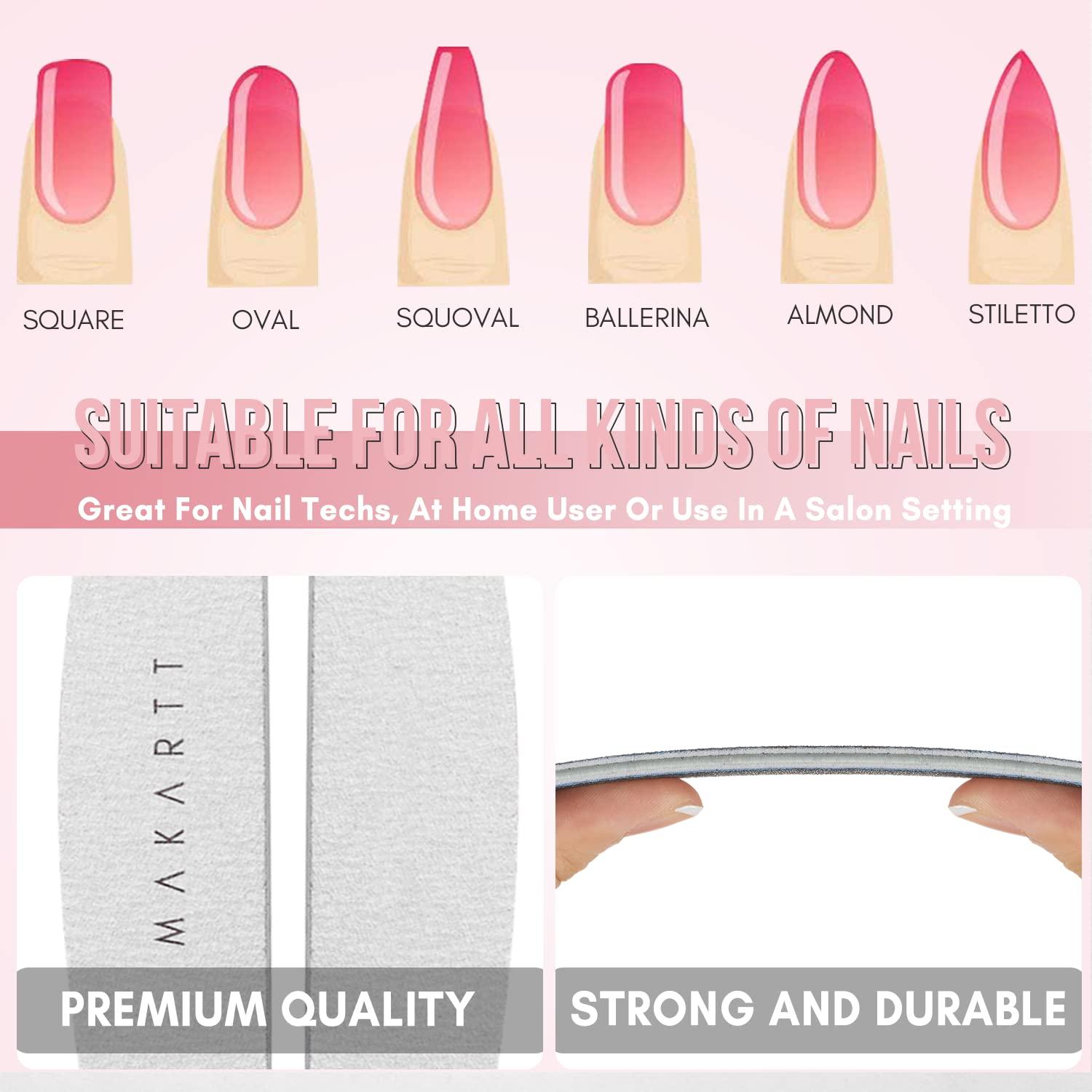 Makartt Makartt Nail File: 100/180 Grit Emery Boards for Nails, 10 Pcs Zebra Doubled Sides Washable Coarse Nail Files for Acrylic and Extension Nail Removal Nail Care Manicure Kit Salon Home Use