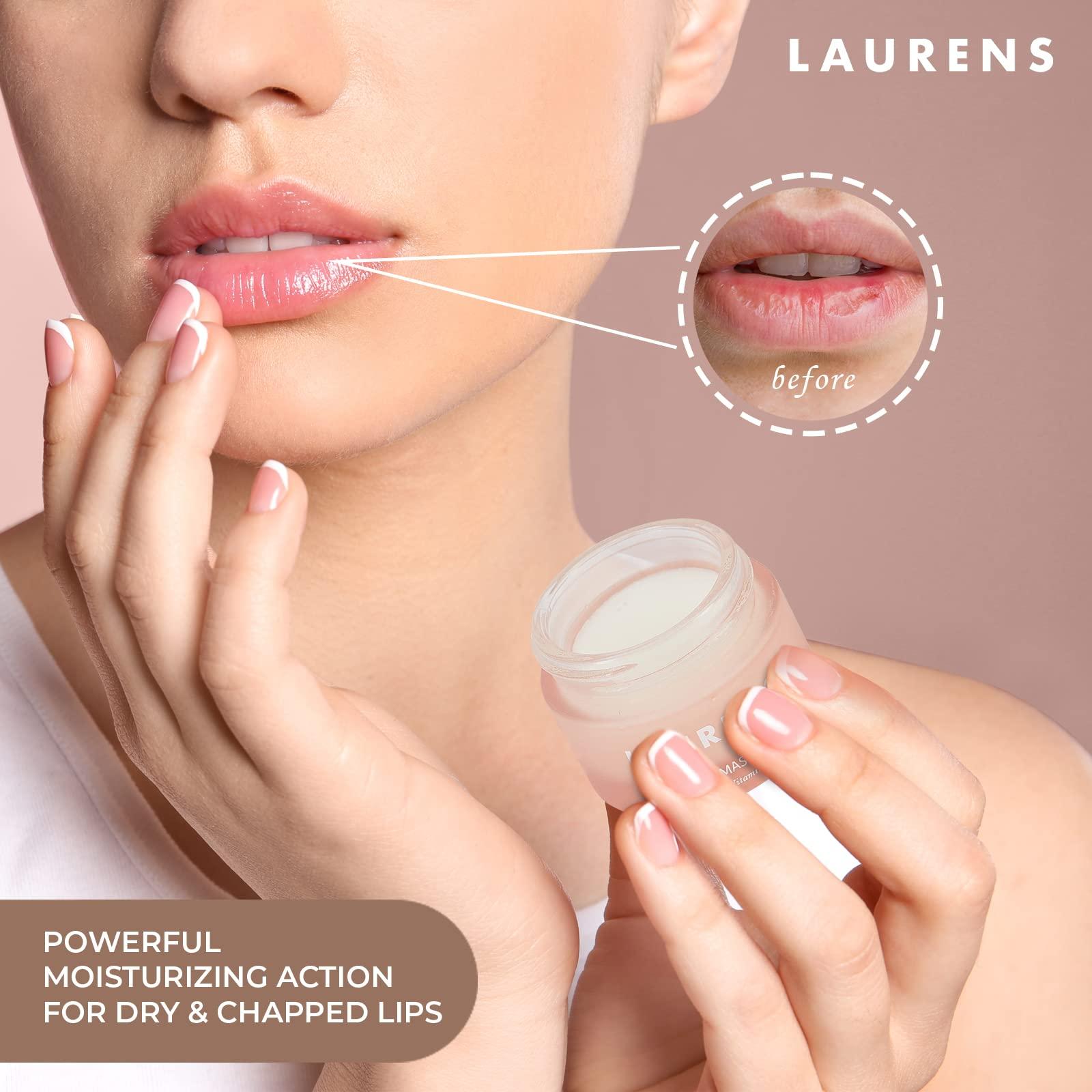 LAURENS BY LAUREN SORRENTINO Lip Mask From Skincare By Laurens- Soothing Moisturizer Lip Care & Plumping Mask With Shea Butter, Ascorbic Acid, Citric Acid & Vitamin E- Moisturizes & Soothes Dry Skin & Chapped Lips- 0.5 fl oz