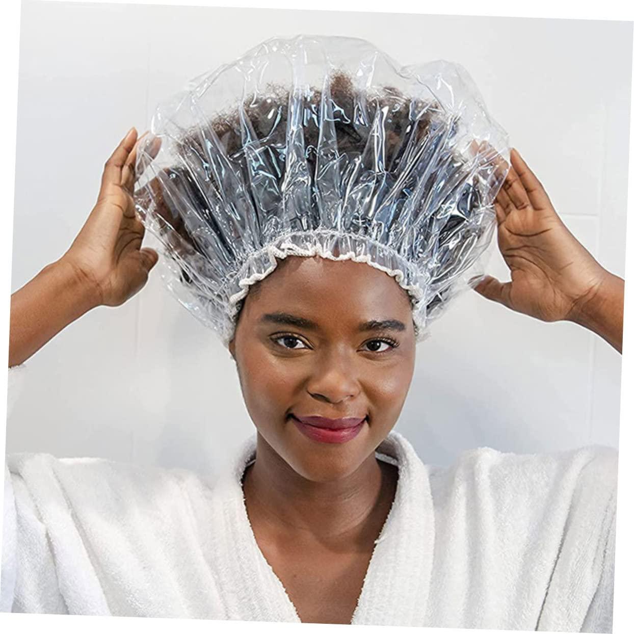 Hemoton Hemoton Shower Cap Shower Cap for Men Plastic Shower Cap Hats for Men Plastic Clear Shower Cap Multi- Thickening Elastic Bath Cap Elastic Showering Cap Bathing Hat