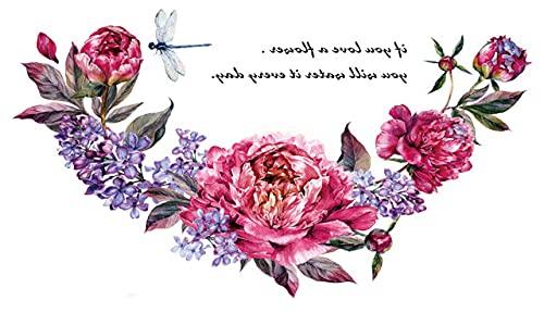 LEOARS Large Chest Temporary Tattoo Sticker, Back Waist Temporary Tattoo Sticker, Fake Tattoos for Women Lady, 8-Sheet