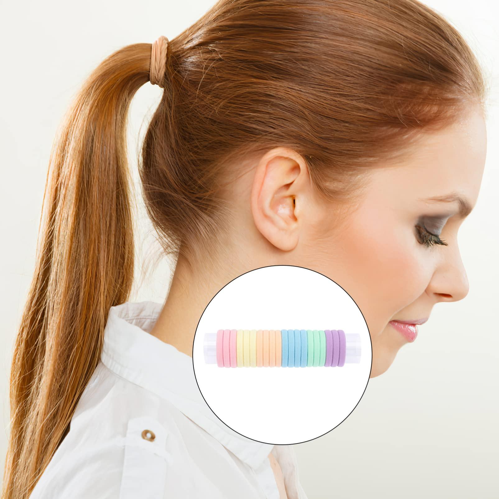 KALLORY KALLORY 80 pcs towel ring elastic hairbands small hair ties hair ropes headbands for short hair black hair scrunchies elastic hair tie black scrunchies polyester child headgear girl