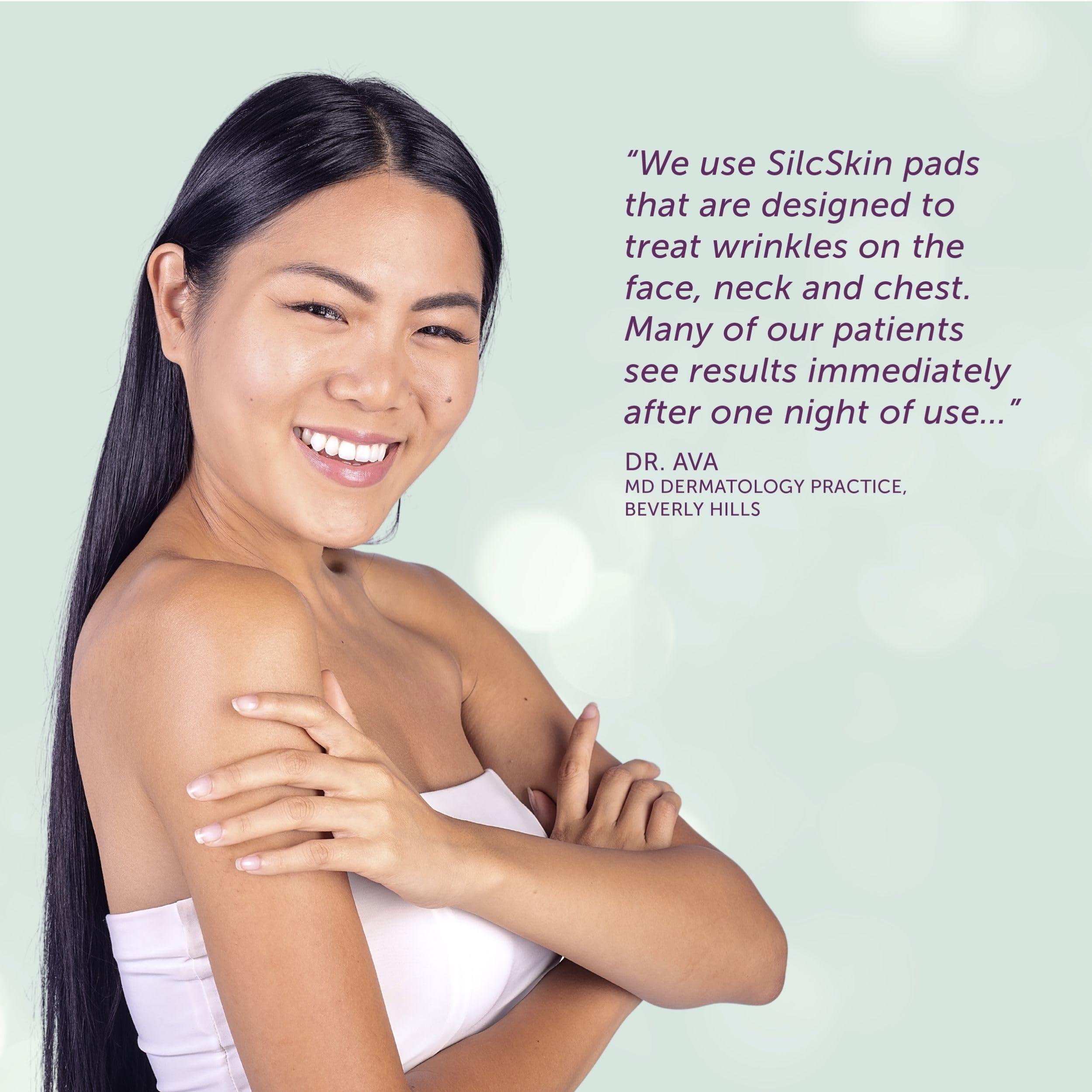 Silc Skin Silc Skin Decollette Pad - Medical-Grade Chest Wrinkle Pads, Smoothing Anti Wrinkle Chest Pads, Reusable Silicone Chest Wrinkle Patches, 60 Day Supply