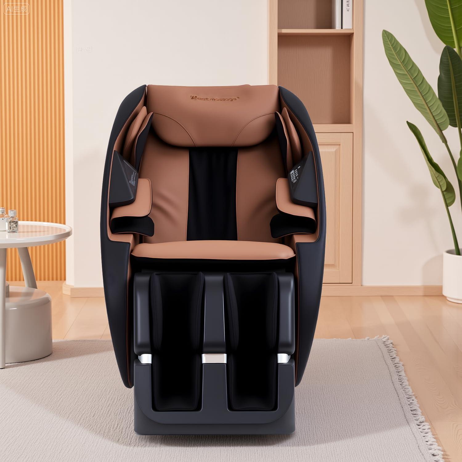 FDW FDW Shiatsu Massage Chairs Full Body and Recliner Zero Gravity Massage Chair Electric with Built-in Heart Foot Roller Air Massage Easy to Move for Home Office,Black