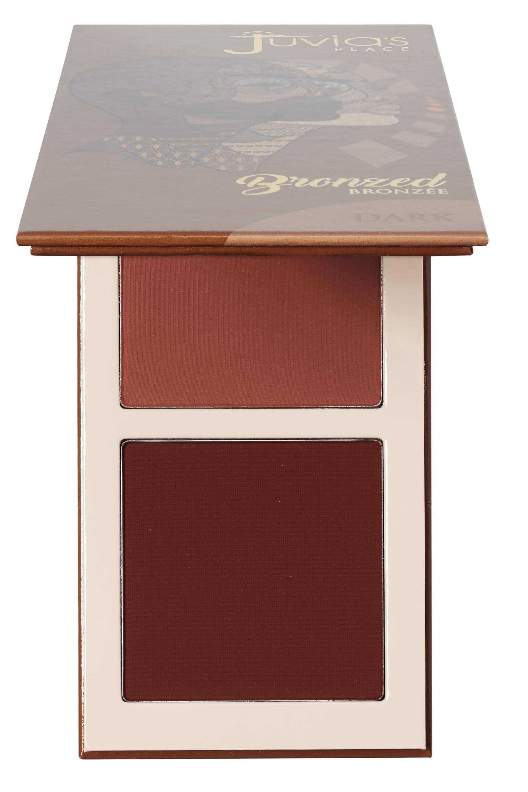 Juvia's Place Juvia\'s Place Bronzed Duo Bronzer Dark - Soft Matte Bronzer, Contour Powder, Bronzer Pressed Powder, Long-Wearing & Buildable Bronzing Powder - Suitable for Dark to Deep Tan Skin Tone