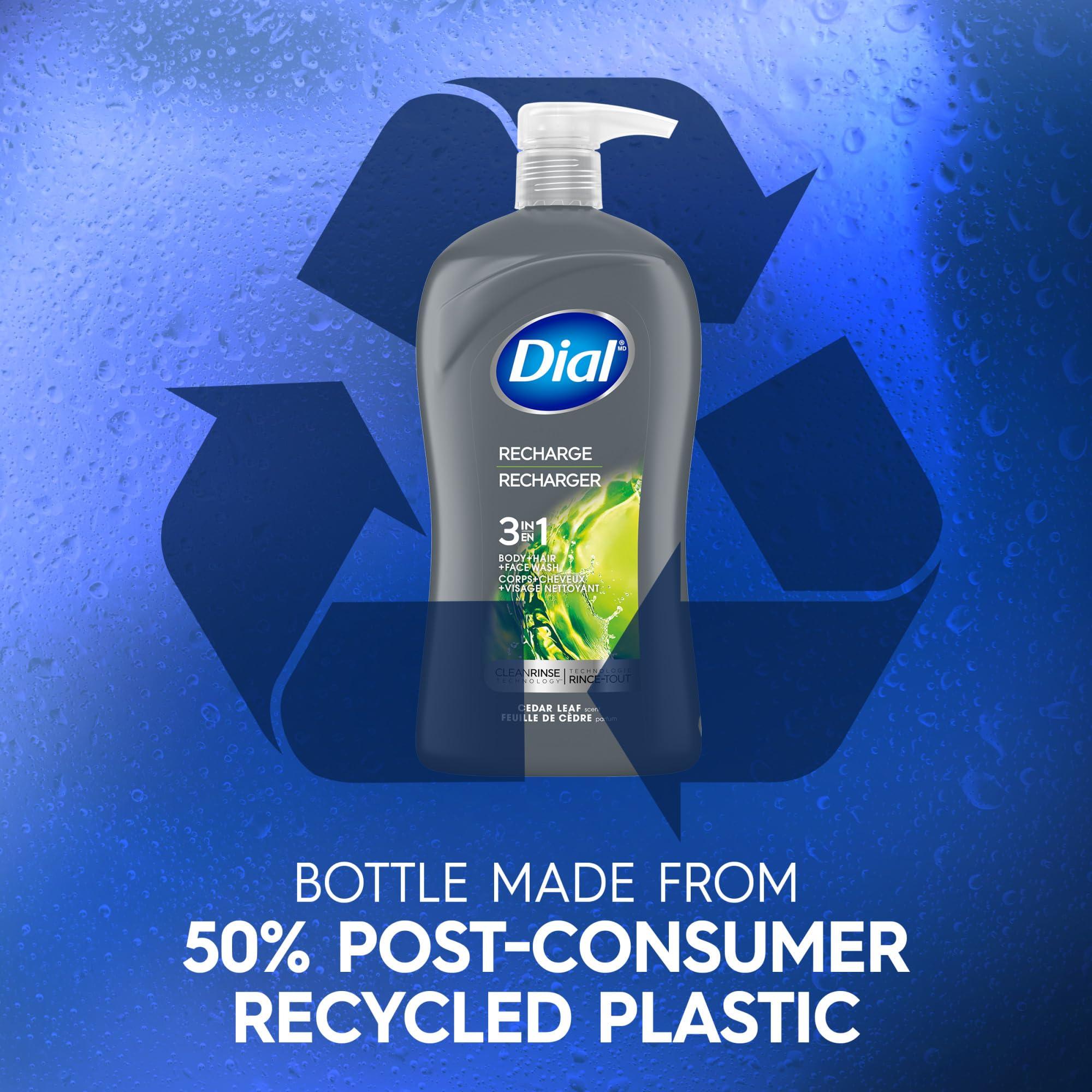 Dial Dial Men 3in1 Body, Hair and Face Wash, Recharge, 32 fl oz