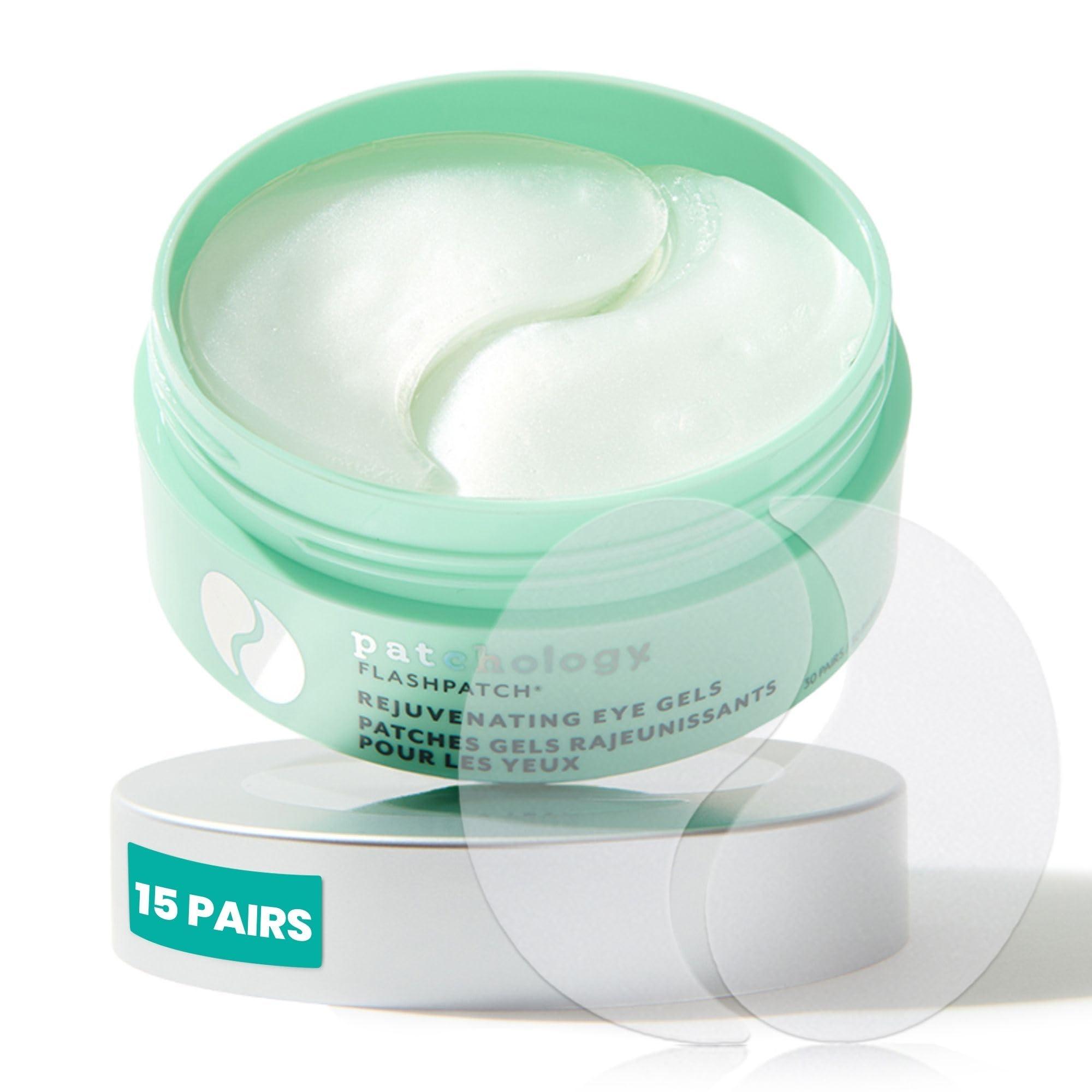Patchology Patchology Rejuvenating Under Eye Gels - Hydrating Eye Mask w/Caffeine & Collagen - Under Eye Patches For Dark Circles - Puffy Eyes Care, minimize Puffiness & Wrinkles Reducer (15 Pairs)