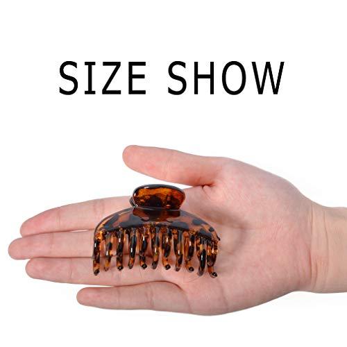 DEEKA DEEKA 3 PCS 2.5 Inch Tortoise Shell Hair Claw Clips Double Row Teeth Plastic Hair Jaw Clips Hair Barrettes Thick Medium Thin Hair Clips for Women