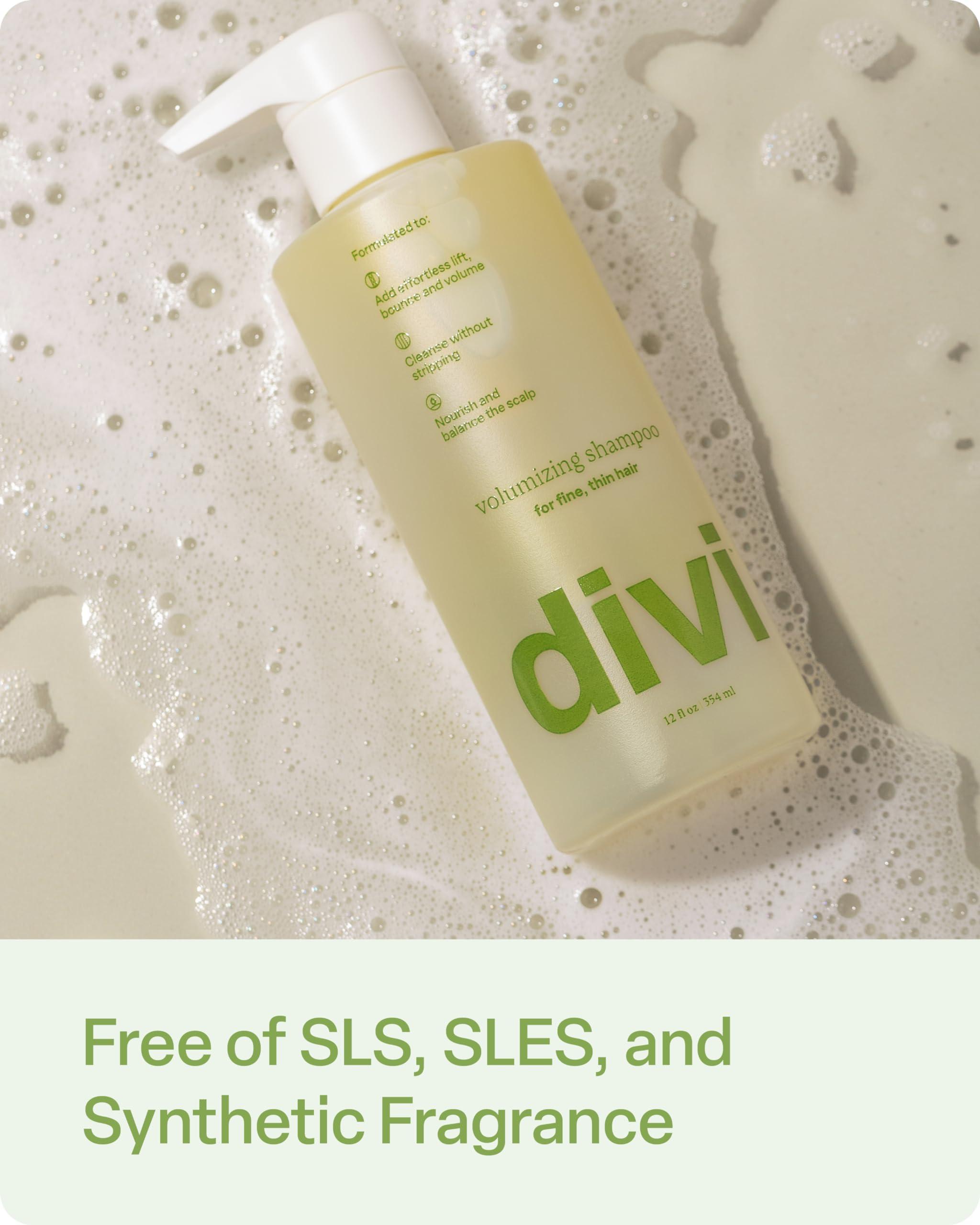 divi divi Volumizing Shampoo for Women and Men - Lightweight Volume Shampoo for Fine Hair - Formulated to Cleanse, Nourish and Balance the Scalp, 12 Fl Oz.