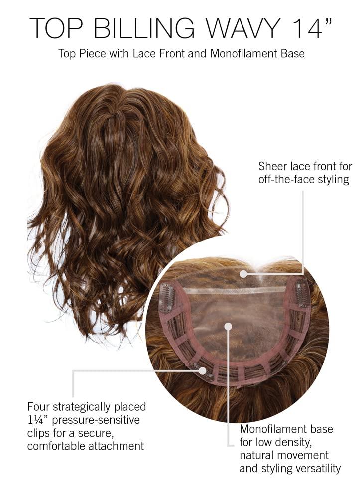 Raquel Welch Raquel Welch 14 Inch Wavy Top Billing Top-of-The-Head Hair Topper Wig, RL19/23SS Biscuit