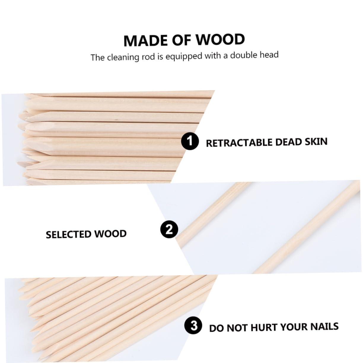 OHPHCALL OHPHCALL 50 Pack Nail Art Cuticle Pusher Dead Skin Remover Nail Cleaning Stick Manicure Pedicure Tools