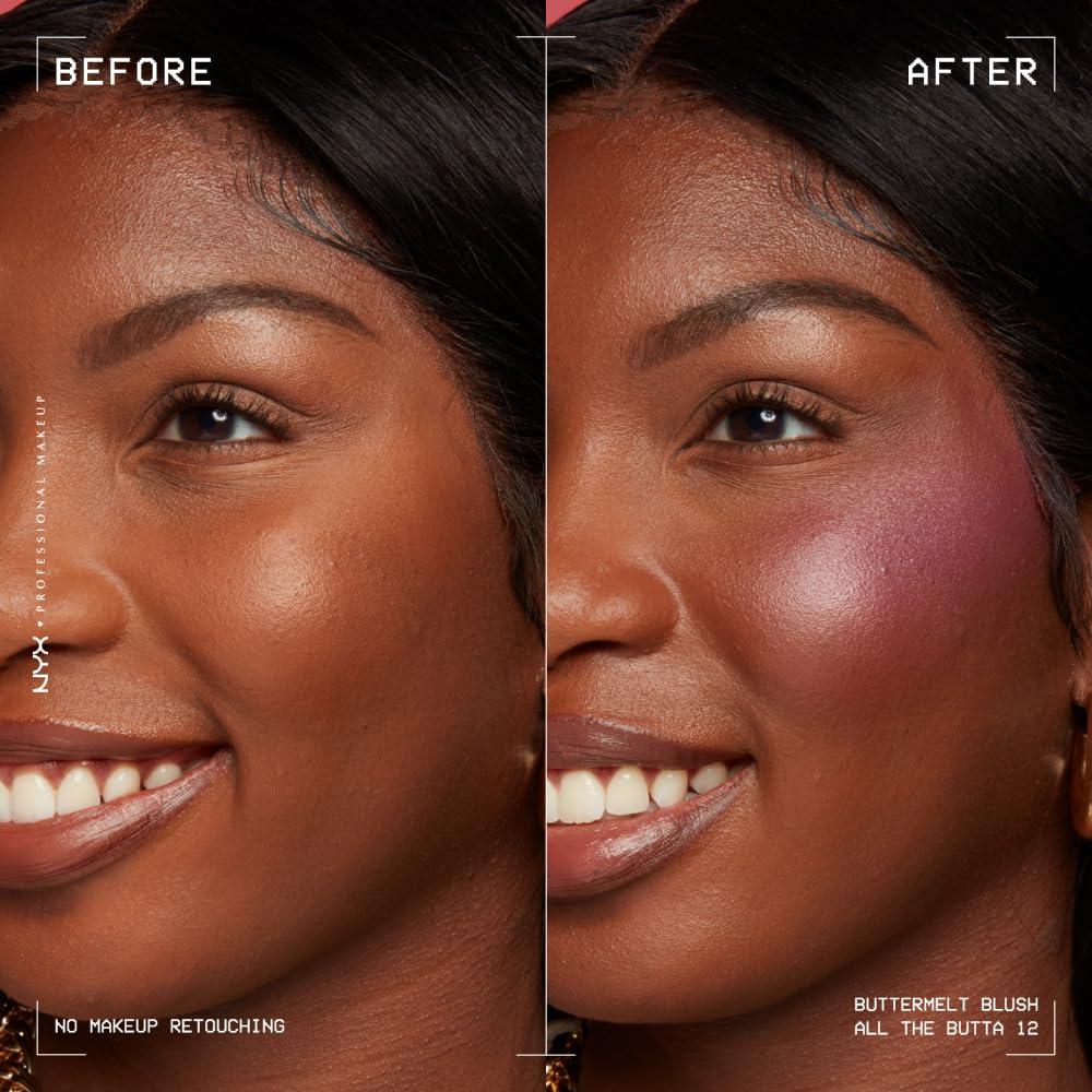 NYX PROFESSIONAL MAKEUP NYX PROFESSIONAL MAKEUP Buttermelt Powder Blush, Fade and Transfer-Resistant Blush, Up to 12HR Make Up Wear, Vegan Formula - All The Butta