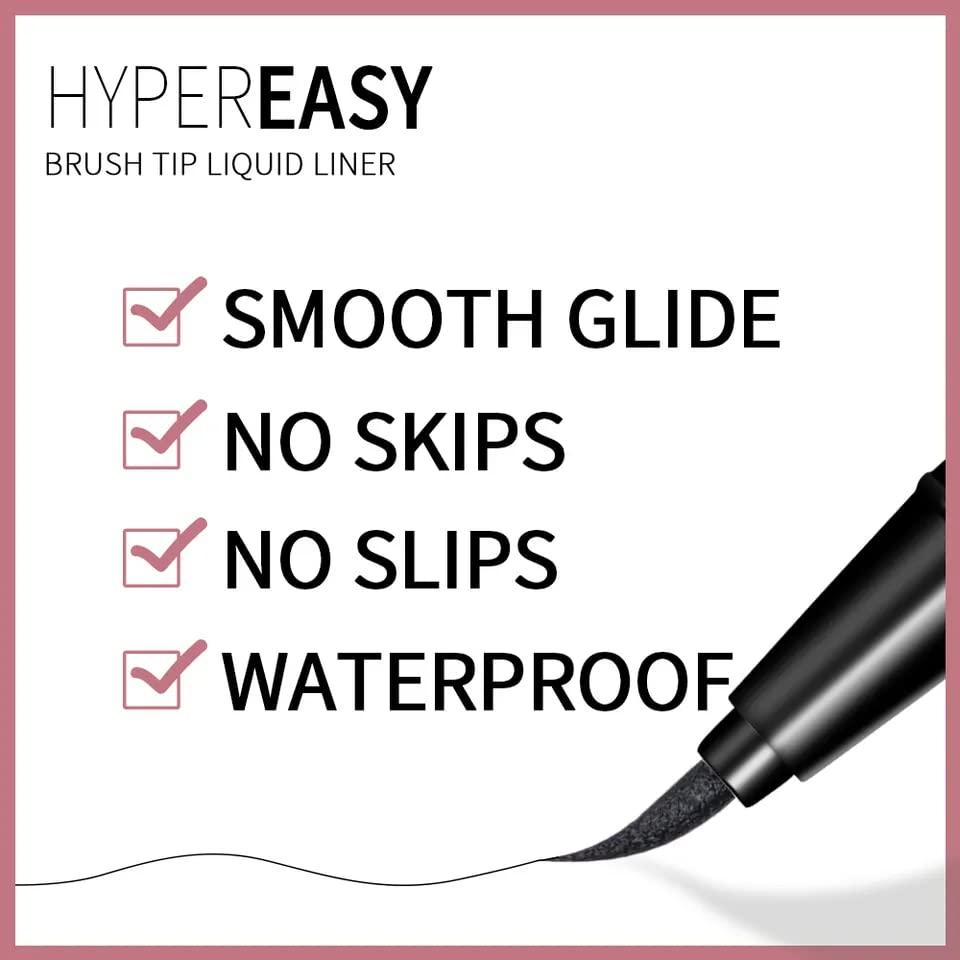 Me Now MENOW Long Lasting Waterproof Liquid Eyeliner Pencil, Soft Brush Tip with Quick Dry Formula, Sweat Resistant and Smudge Proof Private Label Straight Liner Pen, Brown