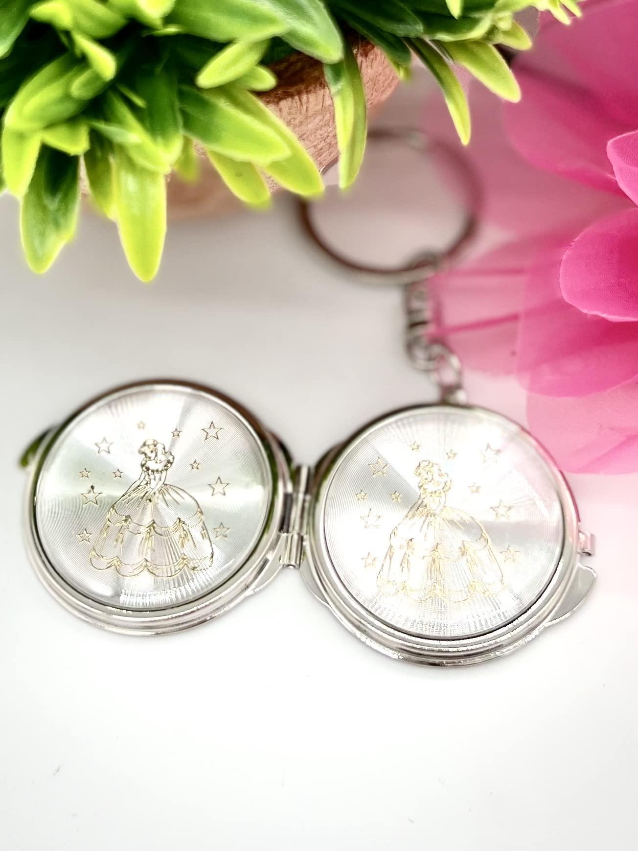 YRP YRP 12X Quinceanera Gold Compact Mirror Keychain Recuerdos de Sweet 15 Princess Party Favor