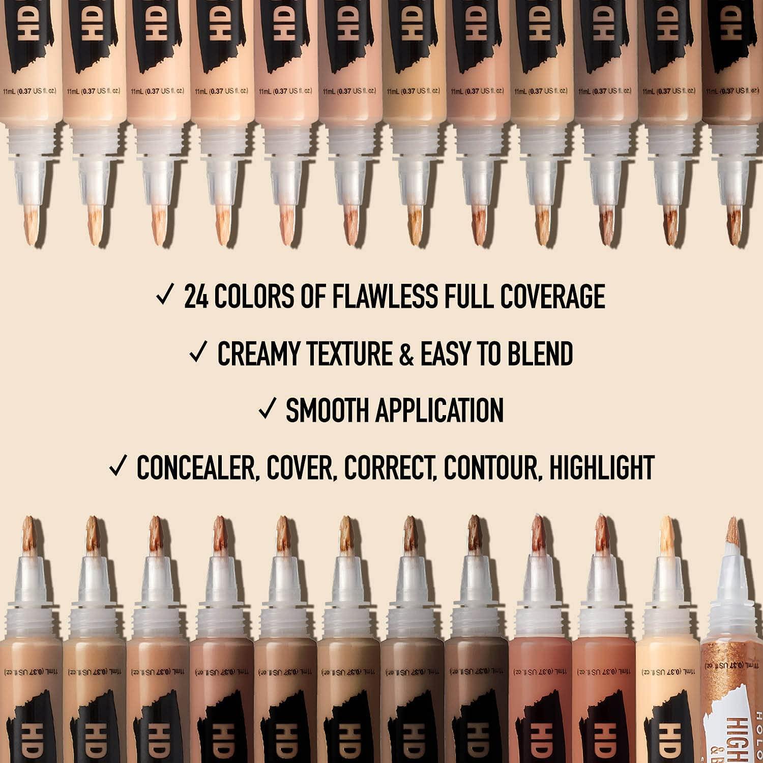 Ruby Kisses Ruby Kisses HD Concealer & Foundation Flawless Full Cover Brush Face Makeup (Warm Sand)