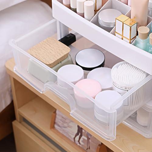 BGHEWRT BGHEWRT Makeup Organizer with Drawers, Cosmetic Display Cases, Makeup Storage Box, White