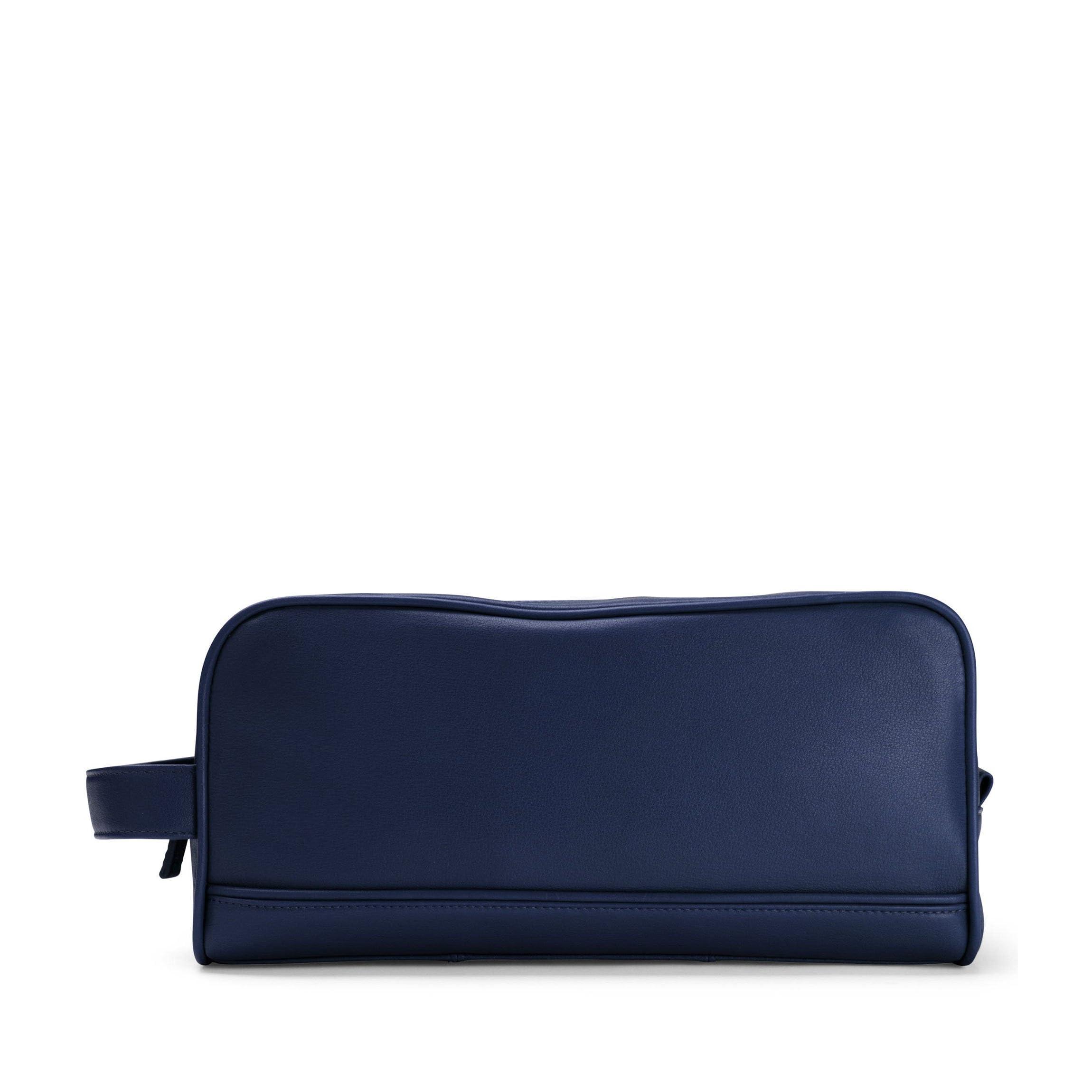 Leatherology Leatherology Navy Blue Small Double Zip Toiletry Bag - Compact design, Dual zipped compartments, Versatile organization