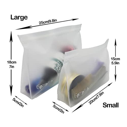 Gpurplebud Gpurplebud Clear Toiletry bags, PEVA Material Leakproof TSA Approved Quart Size Zipper Bags (3, 3 x 9.8in & 3 x 7.9in)