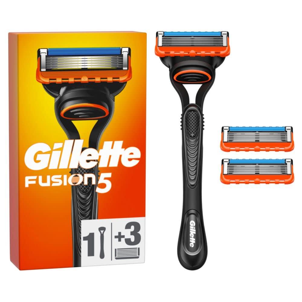 Gillette Gillette Fusion5 Men\'s Shaver, 1 Gillette Razor, 3 Blade Refills, with Lubrastrip for a Close Shave
