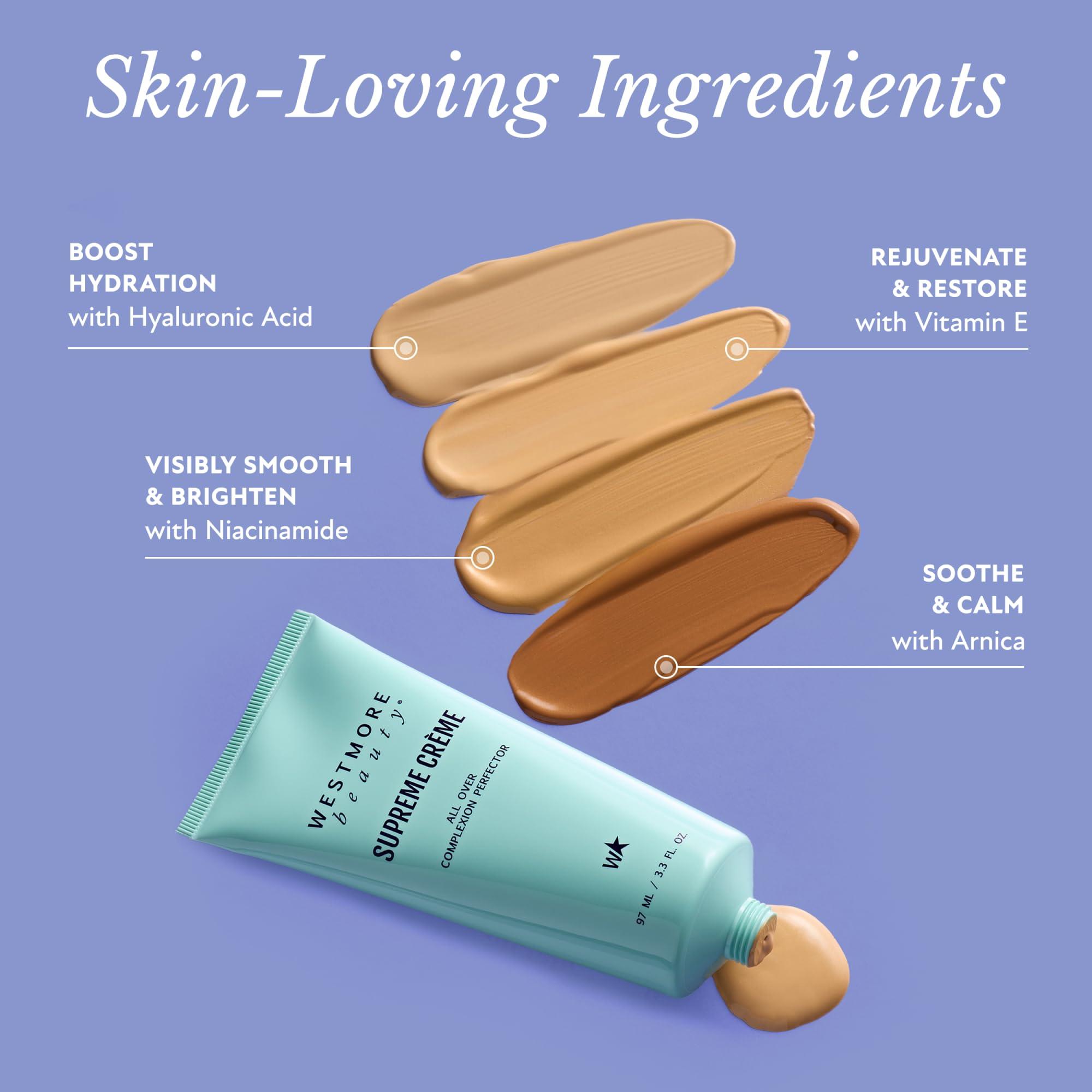 Westmore Beauty Westmore Beauty Supreme Creme All-Over Complexion Perfector  Long-Lasting CC Cream Foundation - Waterproof & Transfer-Resistant Skin Tint - 3.3 Oz (Medium)