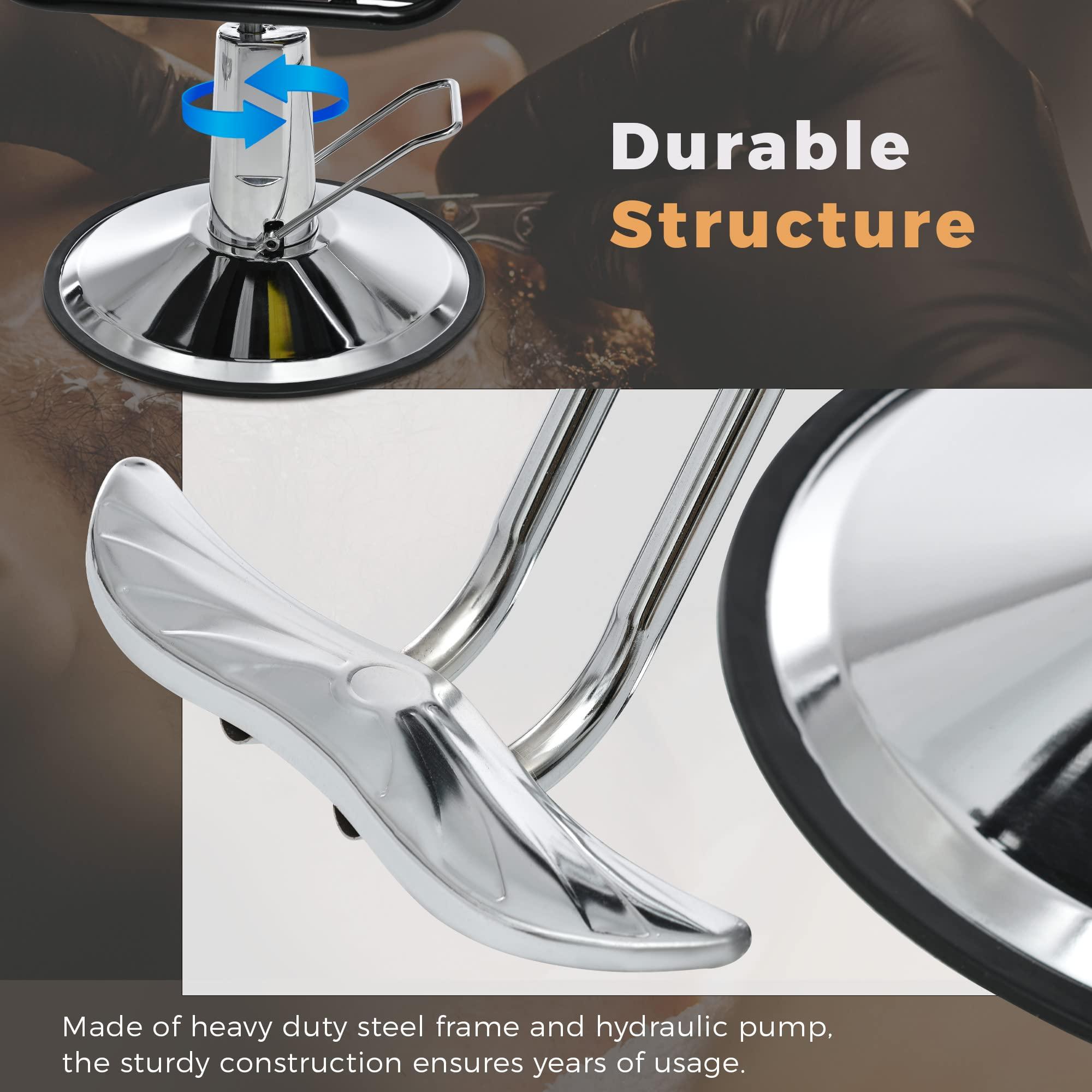 NinthAvenue Basics Deluxe Reclining Barber Chair with Heavy Duty Pump for Beauty Salon Tatoo Spa Equipment