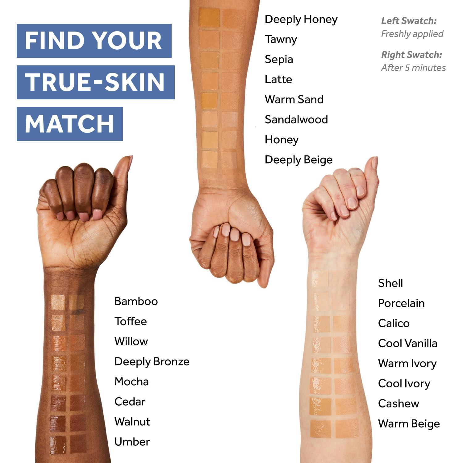 No.7 No7 Lift & Luminate Triple Action Serum Foundation - Deep Honey - Liquid Foundation Makeup with SPF 15 for Dewy, Glowy Base - Radiant Serum Foundation for Mature Skin (30ml)