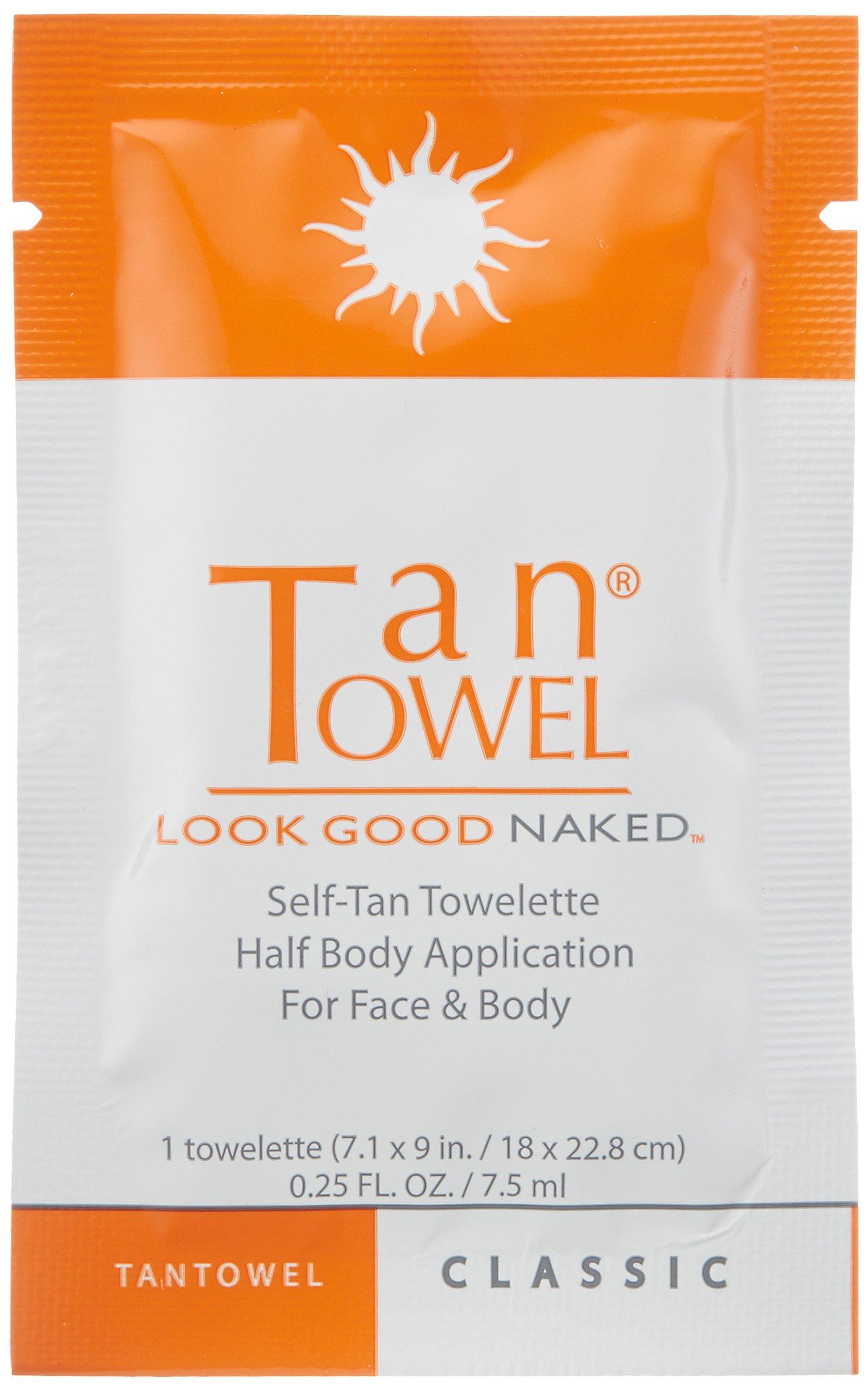 Tan Towel Tan Towel Classic Self Tan Towlettes Half Body Aplication 50 X 0.25 Oz, 50count