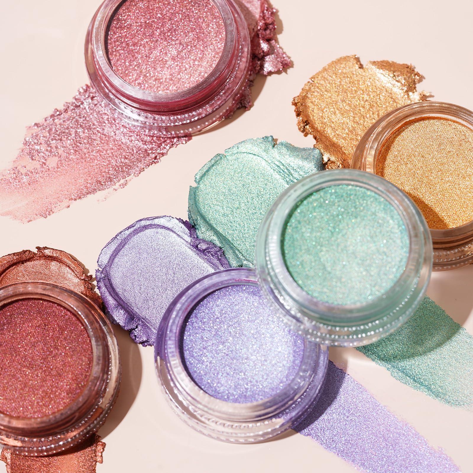 Oulac Oulac Pink Cream Eyeshadow also for Highlighter Large Capacity Highly Pigmented Eye Shadow Waterproof &Long Lasting with Moisturizing Formula, Shimmer Glitter Eye Makeup. 6g.(18)