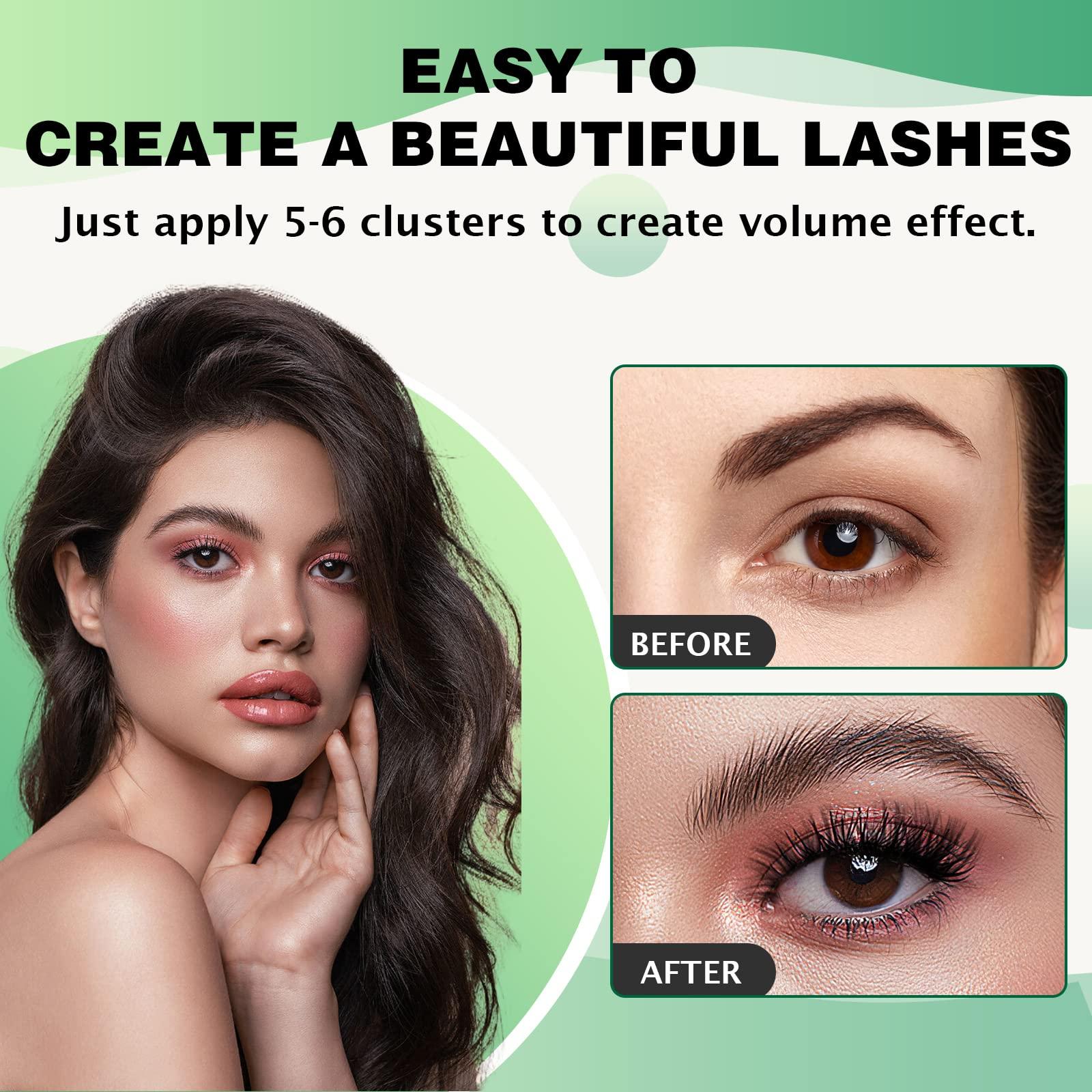 KEYYOU Lash Clusters 96pcs Individual Lashes Y11 D Curl 14mm Cluster Lashes KEYYOU Volume Wispy Lash Extension Soft&Comfortable Easy DIY at Home(Y11 D-14mm)