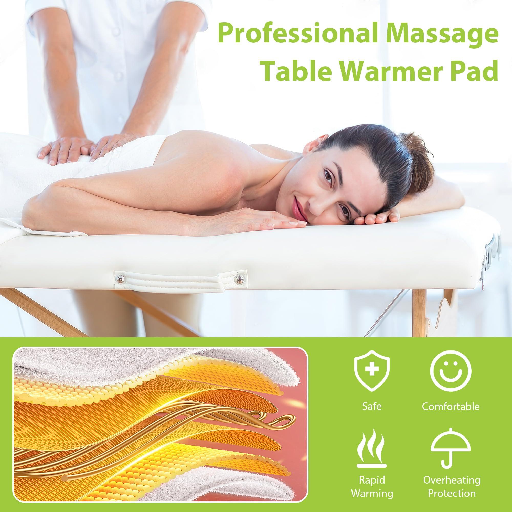 BECALIN Massage Table Warmer Heating Pad Professional SPA Massage Bed Warmer with Timer, 9 Heat Settings, Overheat Protection for Massage Bed & Spa, Thickened & Soft Fleece, 30" x 71"