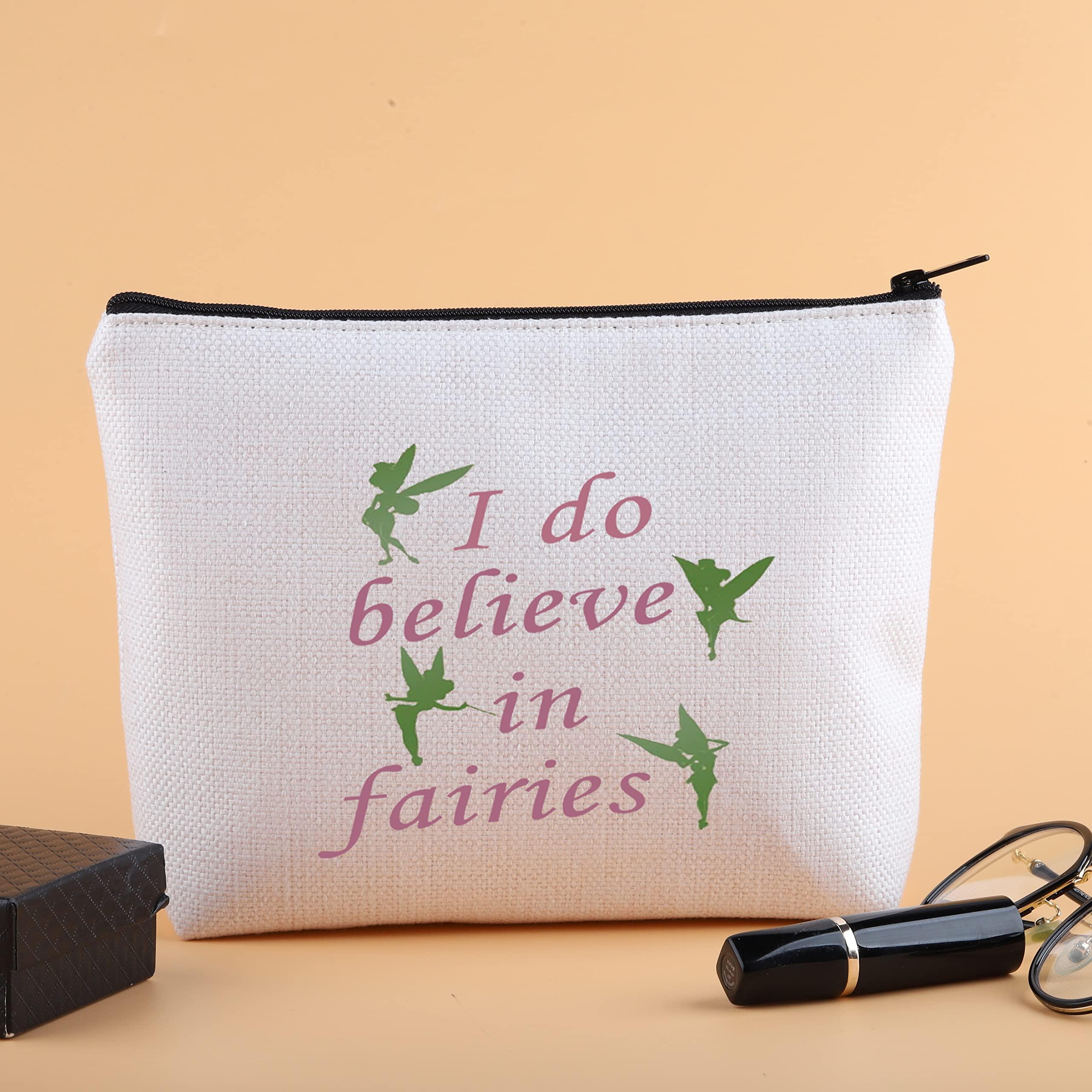 G2TUP G2TUP Fairy Tales Makeup Bag Tink Fairy Makeup Case I Do Believe In Fairies Travel Toiletry Bag (Believe In Fairies Makeup Bag)
