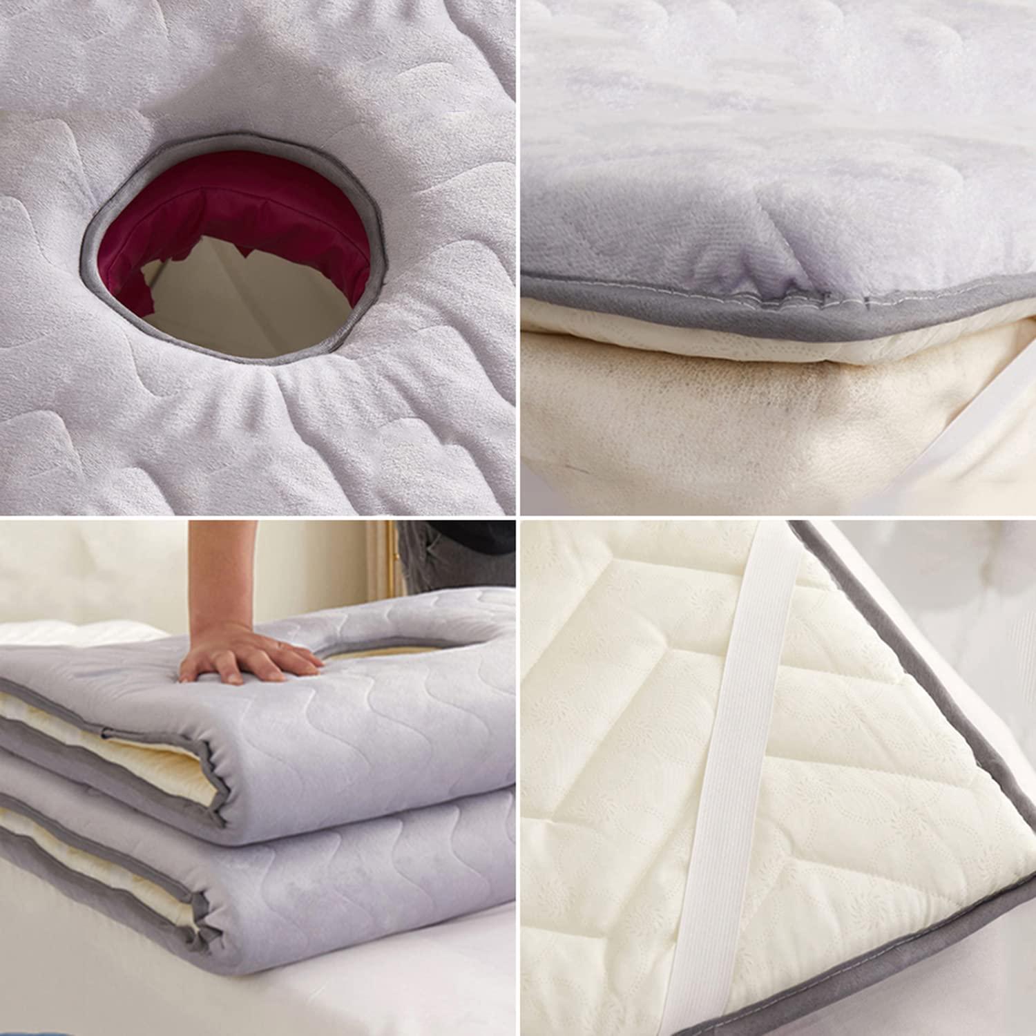 NinthAvenue Basics 3cm/6cm Thickness Lash Bed Topper Memory Foam Mattress Topper for Massage Bed Facial Massage Table Bed Cover Mattress Pad with Breath Hole and Round/Trapezoidal Head,Grey t,70x190cm 6cm