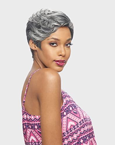 VANESSA VANESSA Party Lace 6 inch Deep Reverse J-part Short Length Wavy Style Heat Wave Synthetic Fashion Wig - DRJ RONDY (BT4007)