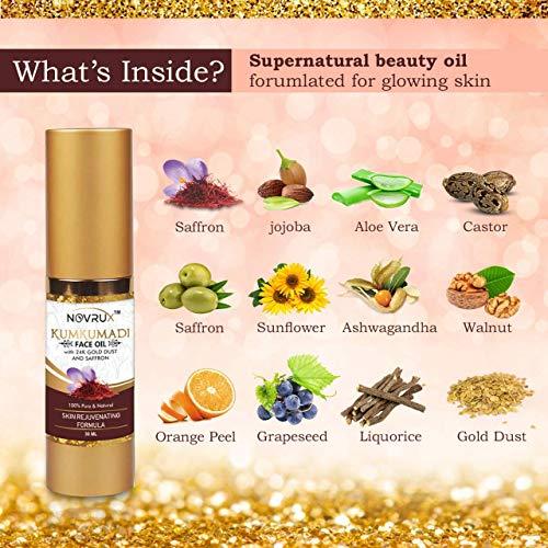 RUP RUP Novrux Kumkumadi Tailam for Face | Ayurvedic Beauty Night Serum | Pure Facial Oil | Kumkumadi Oil with Pure Saffron for Radiance Glowing Skin Enriched with Natural Herbal Extracts - 30 ml