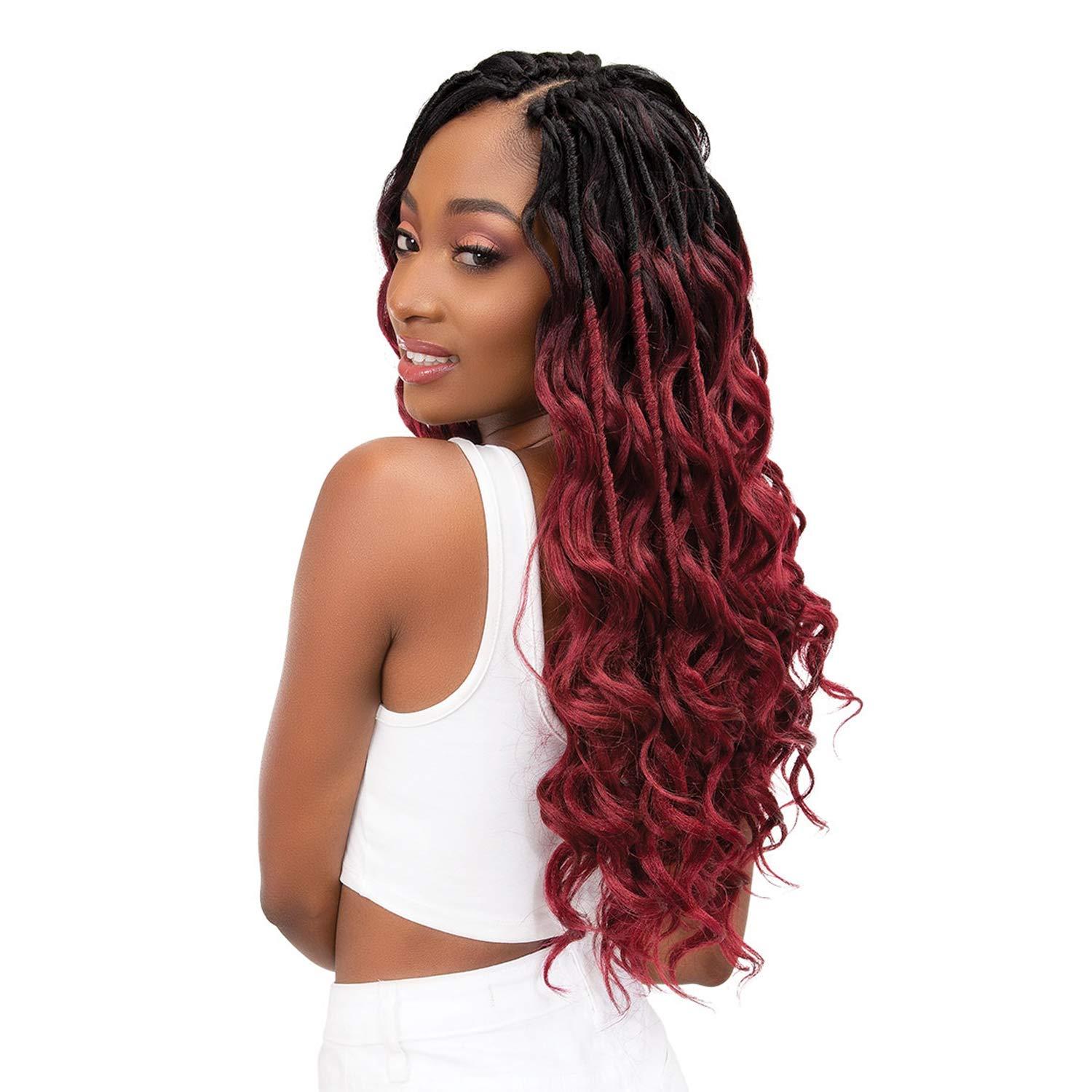 Hair Plus Femi Collection MnM'S Crochet Braids MnM'S Ocean Locs 20" (1-pack, T1B/BURG)