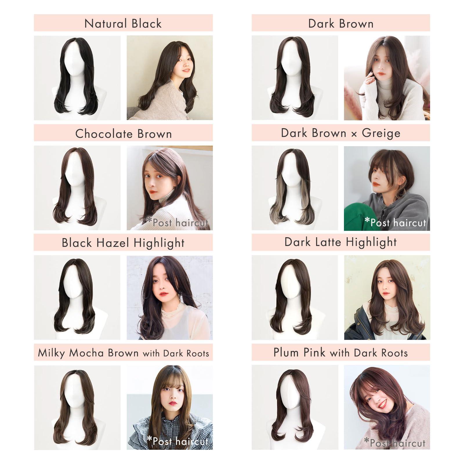 LINEASTORIA LINEASTORIA Medical Chemo wig, Hand Tied LaceFront, Synthetic Hair Wig for Blonde and Asian Women. Using Heat-stylable and Resistant Fiber, Long. Japanese popular medical wig (S, Dark Latte Highlight)