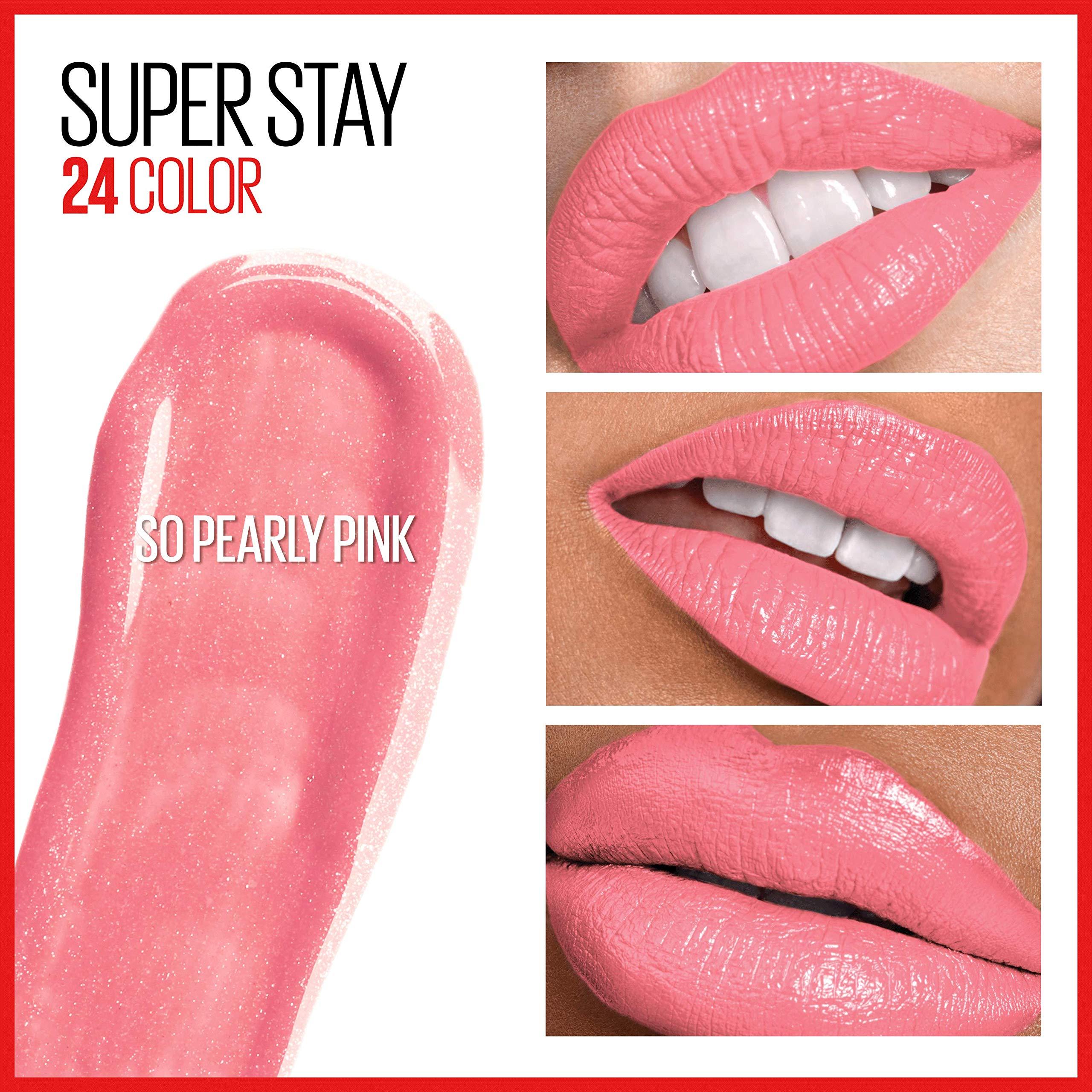 MAYBELLINE MAYBELLINE Super Stay 24 Long Lasting Liquid Lipstick with Balm, So Pearly Pink and Constant Toast Shades, 1 Count Each
